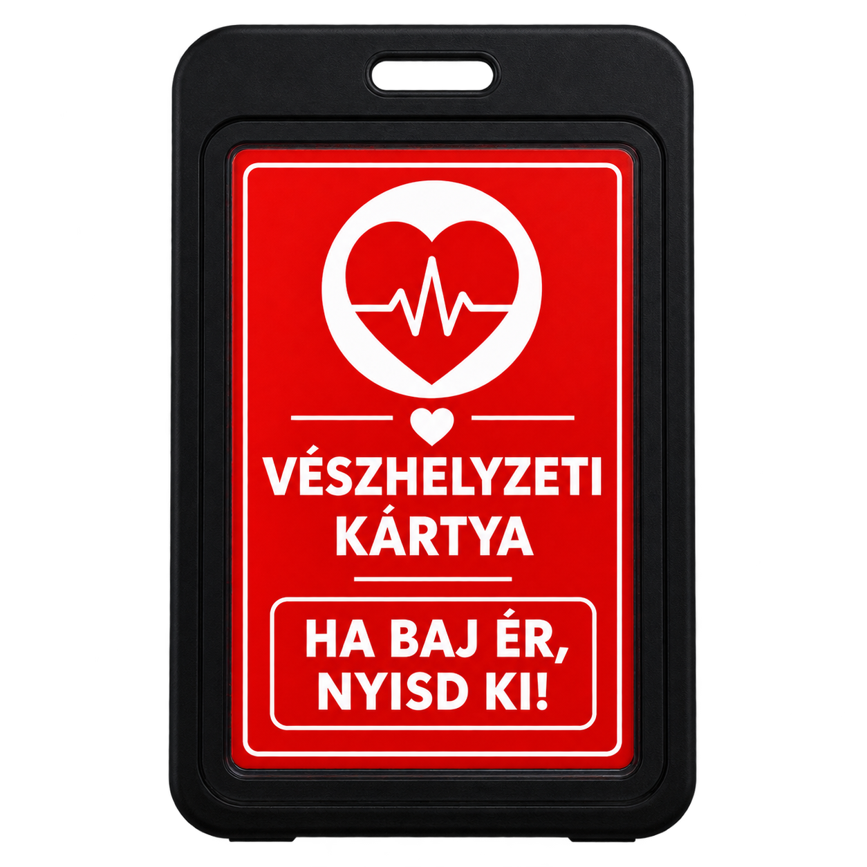ÉletKapocs vészhelyzeti kártya fekete tárolótokban